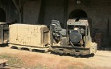 Liliput-Diesellok auf 500-mm-Gleisen am Ringofen der Ziegelei Chimot in Marly 2000
