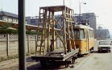 Gara de Nord 1989: Der Turmwagen wurde 1899 auf einem Pferdebahngüterwagen von 1872 aufgebaut.